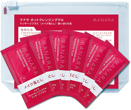 Manara Hot Cleansing Gel, Eyelink OK "Beauty Essence Cleansing with 91.3% of Beauty Essence Ingredients" (Makeup Pouch, Makeup Remover, Cleansing/W Face Wash Not Required) (Trial Size (6 Doses))