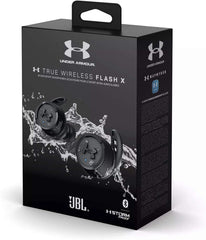 UA JBL FLASH X Fully Wireless Earphones, Up to 50 Hours, IPX7, Bluetooth Compatible, Under Armour, Talk Through Function, 2020 Model, Black/UAJBLFLASHXBLK