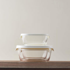 HARIO Heat-resistant Glass Storage Container Made in Japan White KST-2012-OW 3 pieces