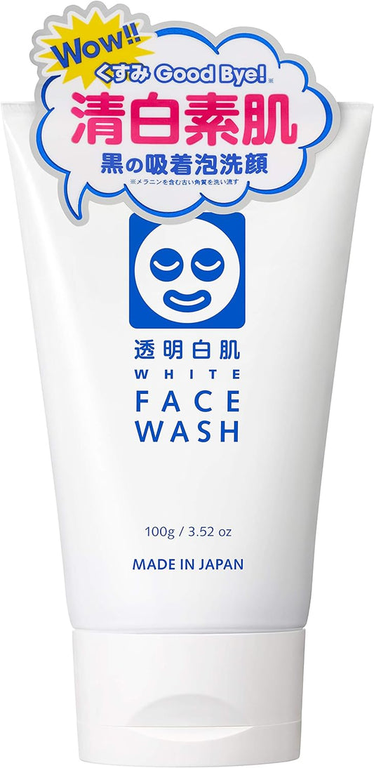 1 x Transparent White Face Wash Dull Pores Transparent Skin Mud Peat Facial Wash 100g 100g