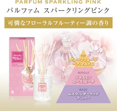 (Bulk Purchase) Sawaday Fragrance Stick Parfum Sparkling Pink Refill 2.4 fl oz (70 ml) x 3 Packs (KOBAYASHI Pharmaceutical) Air Freshener for Rooms (Diffuser, Looks Great for Rooms and Entryways) Room Fragrance Diffuser Reed Diffuser