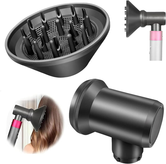 Adapter and Hair Diffuser Dyson Airwrap Styler HS01 HS03 HS05, Convert Airwrap Styler to Hair Dryer