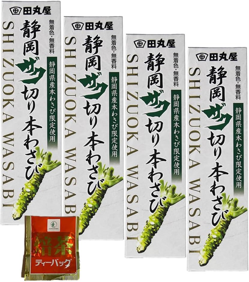 Tamaruya Shizuoka Zaku Cut Wasabi 1.5 oz (42 g) x 4 Pieces Set + SNKA Limited Shelf Life Sticker Wasabi