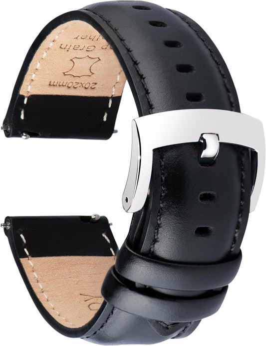 Watch Band, Watch Band, 0.7 inch (18 mm), 0.7 inch (19 mm), 0.8 inch (20 mm), 0.8 inch (21 mm), 0.9 inch (22 mm), Genuine Leather Watch Band, Quick Release, No Tools Required, Elegant, Calf Leather, Sweat Proof, Tactile Lining, Watch Strap
