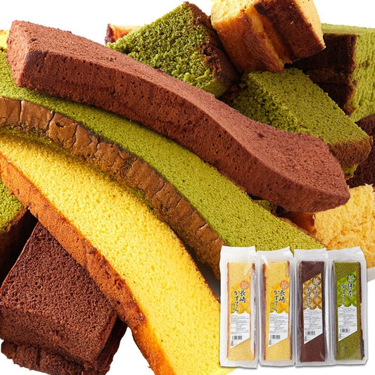 Natural Life Nagasaki Castella, 3 Types, 2.2 lbs (1 kg) (8.8 oz (250 g) x 4 Bottles), Plain, Matcha, Chocolate, Value Gift, Assortment, Moist Kirioshi