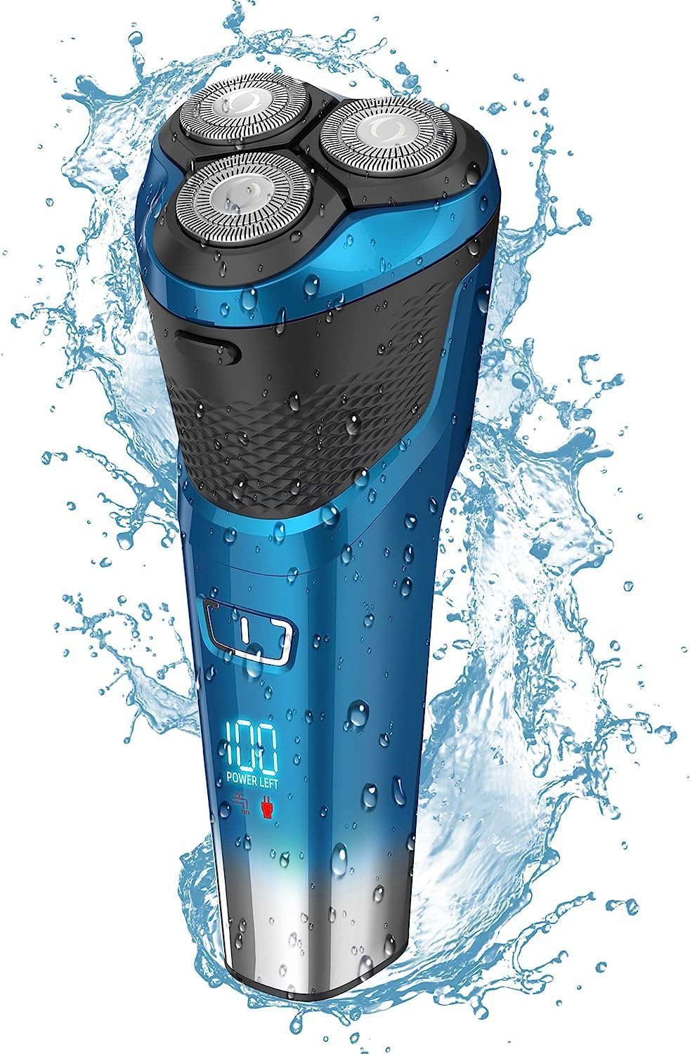 Electric Shaver, Electric Men's Shaver, Electric Shaver, Electric Shaver, Electric Shaver, Ultra Thin Mesh Blades, 3 Heads, Rotating, Wet and Dry Shaving, IPX6 Waterproof, USB Rechargeable, LED Time Display, Shaving, Bath Shaving