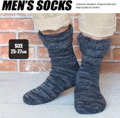 Super Warm - GEKION 4-Pair Set, Men's Mixed Color, Fleece-Lined, Thick, Warm, Pile, Winter Socks, Black