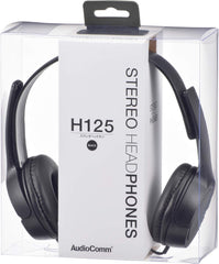 Ohm Electric AudioComm Stereo Headphones H125 Black HP-H125N-K 03-2281 OHM