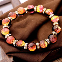 Sparkling Firefly Glass Bracelet, Kerama, Sunset, Orange, Sparkling, Men's, Women's, Okinawa, Souvenir, Power Stone