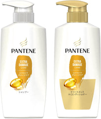 [Japanese Shampoo and Conditioner] Set of 2 Pantene Extra Damage Care Shampoo/Treatment Conditioner Pump 400mL+400g