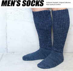 Warm Socks, Men's, Extra Thick, 3 Pair Set, Foot Pile, Warm, Double Knitted, Long Socks, Thermal, Thick, Room Socks, Cold Protection, Loose Fit, High Socks, Black