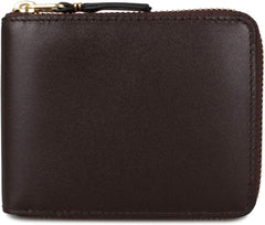 SA7100 Bifold Wallet, Round Zipper, Classic, Brown, Braun