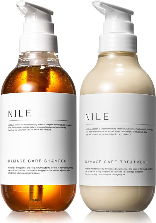 [Japanese Shampoo and Conditioner] NILE Damage Care Shampoo Treatment Set 400ml each (apple flower scent)