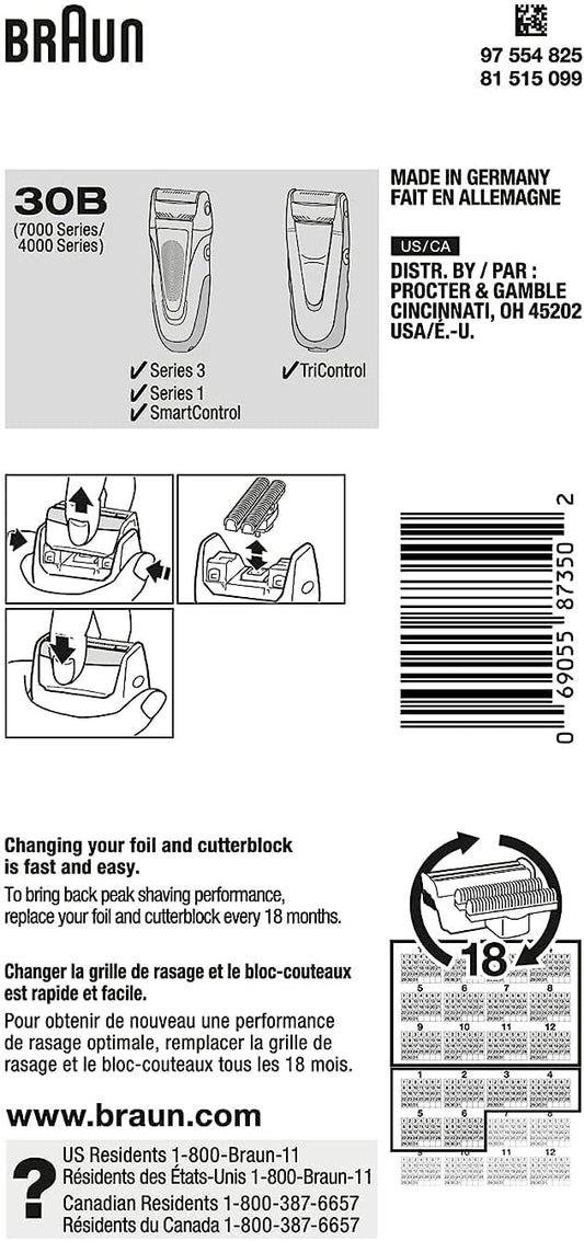 Parallel Import Brown Shaver Mesh Blade and Inner Blade Combination Pack 30B (F/C30B Compatible Products)