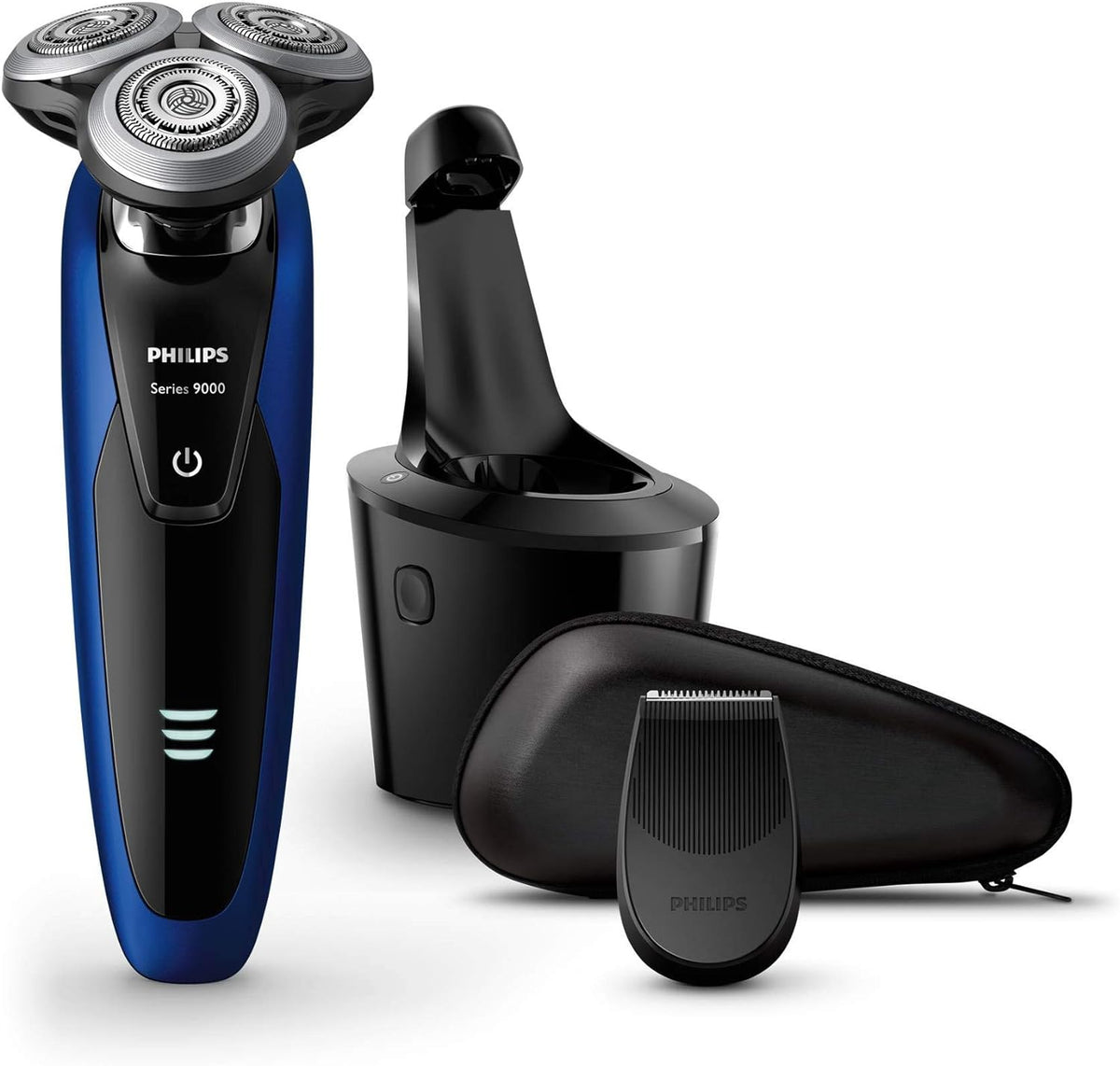 Philips S9186A/26 9000 Series Men's Electric Shaver, 72 Blades, Rotary, Bath Shaving   Washable, Trimmer and Washing Charger Included