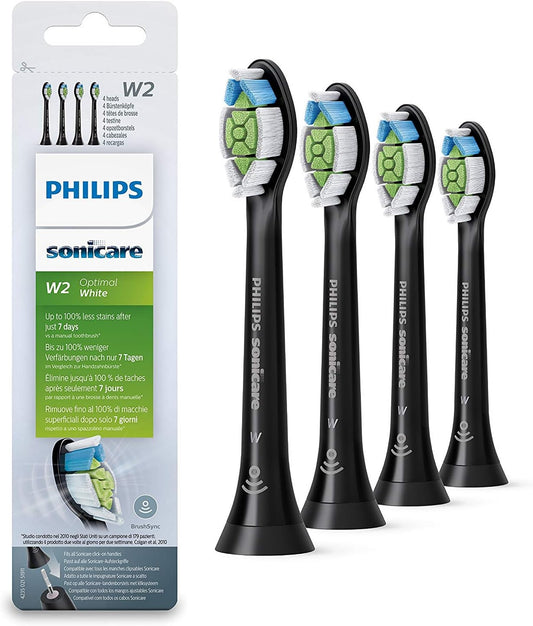 Philips Sonicare White Plus (Old Diamond Clean) Replacement Brush, Standard, Set of 4, Black