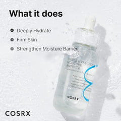 COSRX Hydraium Hyaluronic Moisture Ampoule 40ml Hyaluronic Acid Hydration Serum Milky Lotion Dry Skin Sensitive Skin Vitamin B5 D-Panthenol Allantoin Skin Barrier Protection Moisture Barrier