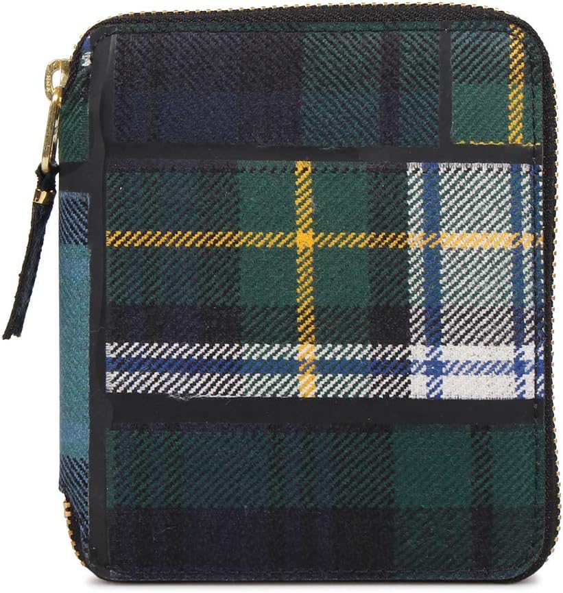 TARTAN PATCHWORK WALLET Comme des Garcons Wallet Bifold Round Zipper Genuine Leather Tartan Check Green SA2100TP Green Parallel Import