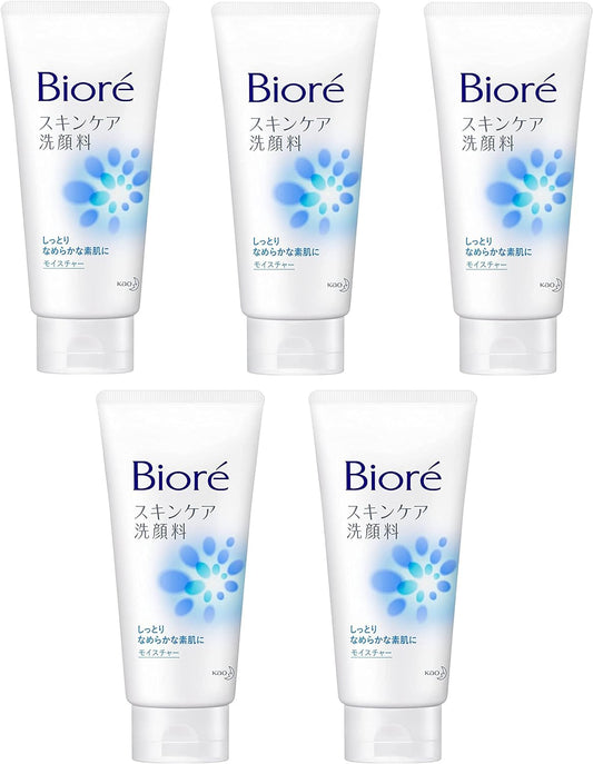 Kao Biore Skin Care Facial Cleanser, Moisture, 4.6 oz (130 g), Set of 5