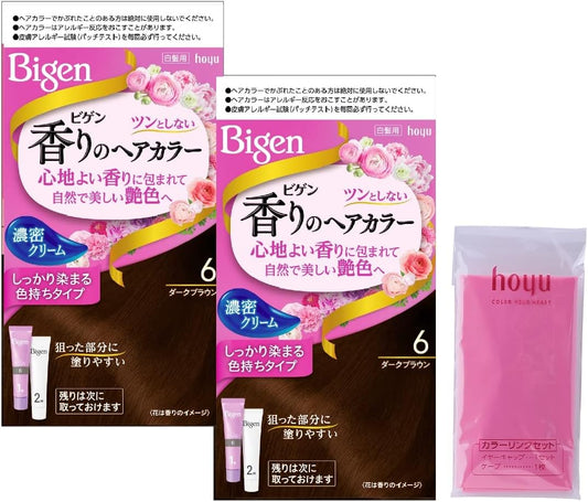 Hoyu Ho Yu Vigen Hair Color Cream 6 (Dark Brown) 1.4 oz (40 g) + + 2 Pills 1.4 oz (40 g) x 2 Packs + Free Choice (Quasi Drug)