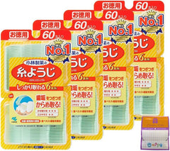 Set of 4: Kobayashi Pharmaceutical Thread Toothpicks, 60 Pieces x 4, Gift Included