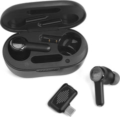 JBL QUANTUM TWS Gaming Earphones, IPX4 Waterproof, Hybrid Active Noise Cancellation, 50ms Low Latency Connection, 2.4 GHz Wireless Connection, Bluetooth, Black, JBLQUANTUMTWSBLK