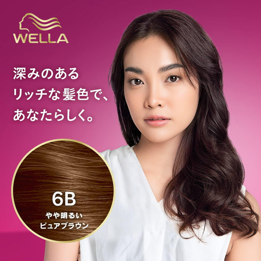 Wella Tone 2+1 Milky EX 6B, Slightly Bright Pure Brown Quasi Drug (Fashionable Hair Dye)