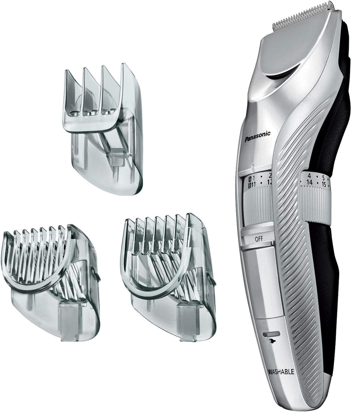 Panasonic ER-GC75-S Hair Cutter, Clipper, Compatible with Two Block, Charging/Alternating Type, Silver Tone