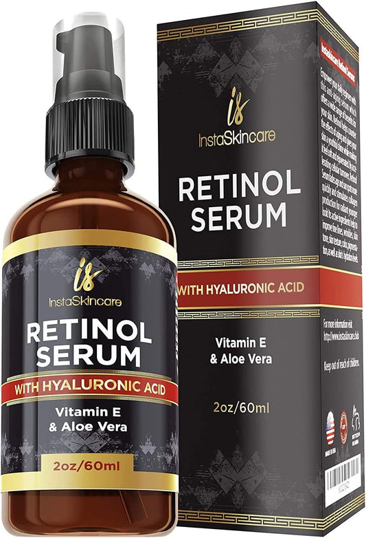 Premium Retinol Solution Essence Retinol Solution Hyaluronic Acid, Vitamin A, Vitamin E, Aloe Vera, Organic, Large Capacity