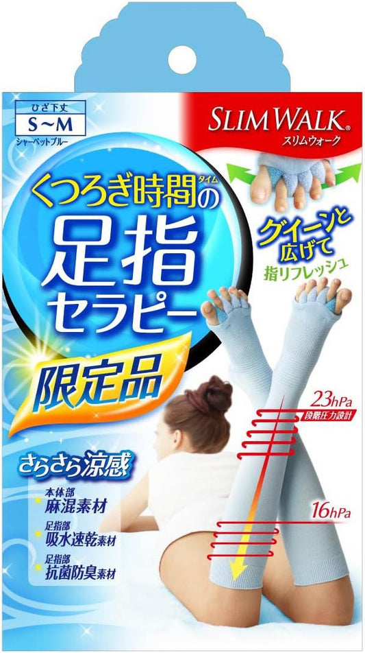 Slim Walk Toe Therapy (For Summer) Smooth and Cool Feeling M-L Size Sherbet Blue