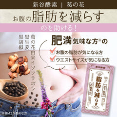 Reduce fat Shintani Enzyme Kuzunohana/diet supplement Burning system Powerful Fat Lower abdomen Visceral fat Subcutaneous fat Armpit Food with functional claims Men Women 1 week 2 weeks 30s 40s