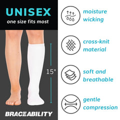 BraceAbility socks, foot support, compression socks, medical recovery, sleeping socks, men's, antibacterial and deodorizing (High-Top (Pack of 2))