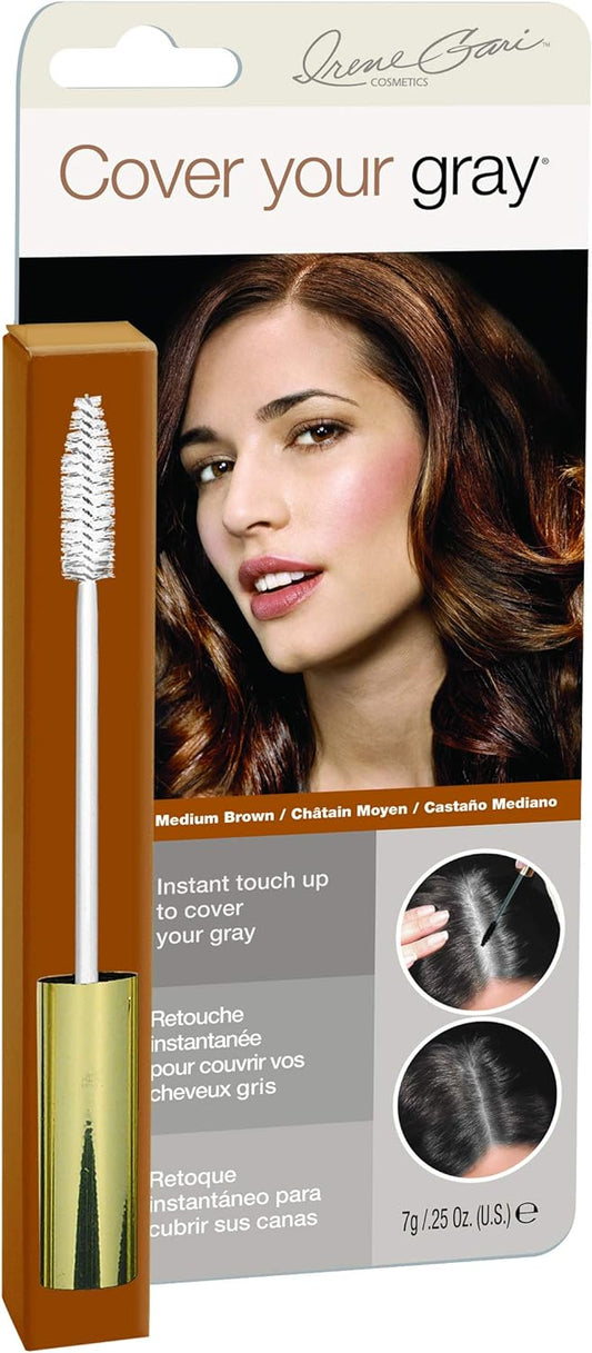 Cover Your Gray Brush-in Hair Color 7g Mascara Type Medium Brown Easy to Hide Gray Hair 3 Colors Available CYG-Brushin 5078IG New York