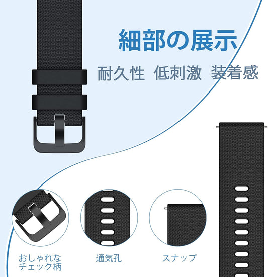 Watch Band, 0.7 inch (18 mm), 0.8 inch (20 mm), 0.9 inch (22 mm), Silicone Band, Waterproof, Replacement Strap, Sports Loop, Lightweight, Breathable, Easy Adjustment