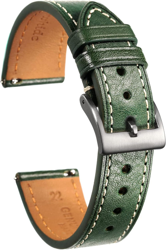 Watch Band, Replacement Band, Soft Italian Genuine Leather, Calf Leather, Quick Release, 0.7 inches (18 mm), Watch Band, For Men and Women