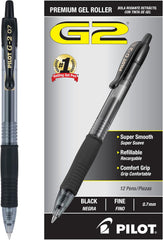 G2 Gel Roller Ball Pen, Retractable, Refillable, Black Ink, 0.7mm Fine, Dozen (並行輸入品)