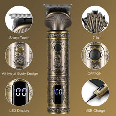 Scttomon Beard Trimmer Electric Hair Trimmer Trimmer Electric Shaver Razor Nose Body Trimmer Professional Cordless Multifunctional Kit for Men 7 in 1