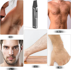 SHIKINOKA VIO Men's Full Body Shaver, I-Shaped Blade, 5 Combs with Adjustable Length, Extendable Handle, LED Light, USB Rechargeable, For Men, Underhair, Unwanted Hair, Beard, Full Body Shaver, Japanese Instruction Manual Included, Father's Day Gift