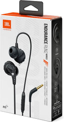 JBL ENDURANCE RUN2 Wired Earphones, IPX5 Waterproof, 1 Button Remote Control, Magnet, 3.5mm Plug, Black, JBLENDURRUN2BLK Small