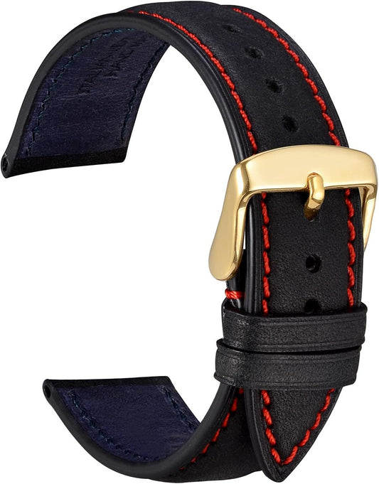 Watch Replacement Strap, 0.6 inches (14 mm), 0.7 inches (18 mm), 0.8 inches (20 mm), 0.9 inches (22 mm), Matte Italian Leather,