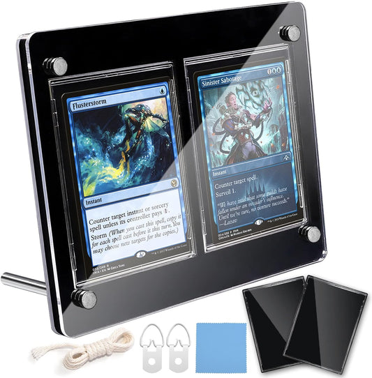 Goreson Dual Black Display Case, Screw Down Card Stand, Card Loader, Card Stand, Card Holder, UV Cut, Black Display Stand (Compatible with Trading Card Case Collection, Compatible with Yu-Gi-Oh! Pokemon Trading Cards)