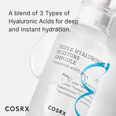 COSRX Hydraium Hyaluronic Moisture Ampoule 40ml Hyaluronic Acid Hydration Serum Milky Lotion Dry Skin Sensitive Skin Vitamin B5 D-Panthenol Allantoin Skin Barrier Protection Moisture Barrier