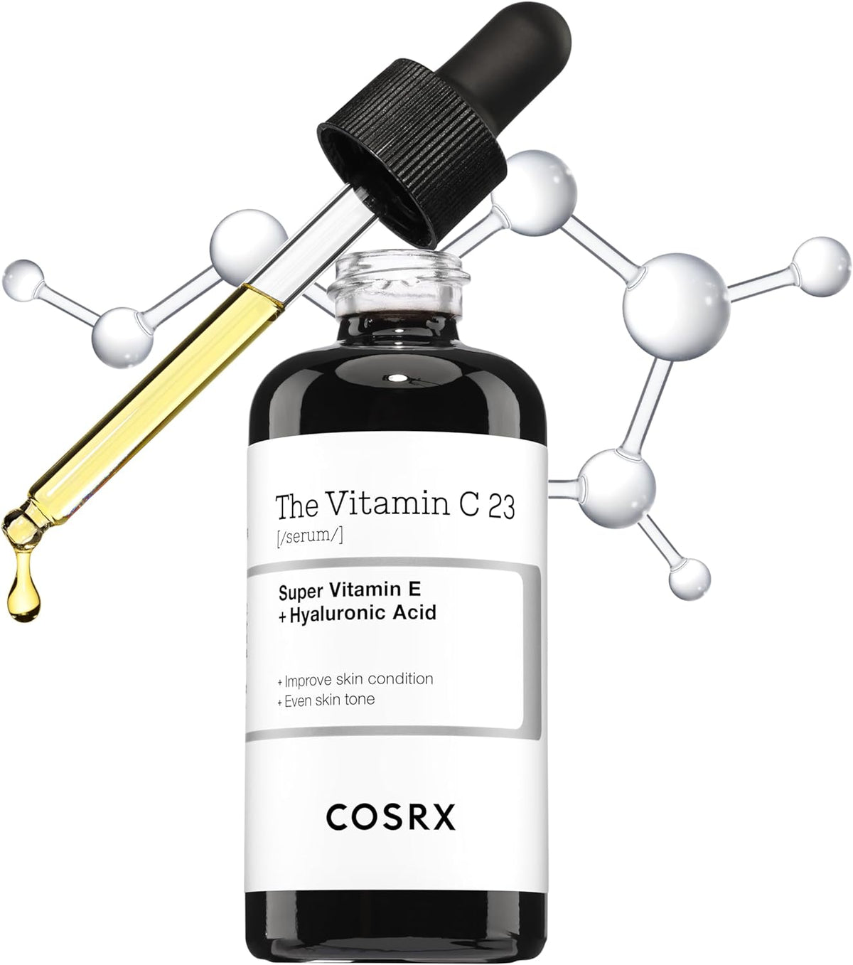 COSRX Vitamin C23 Serum, 0.7 fl oz (20 ml), Vitamin C, Vitamin E, Hyaluronic Acid, Hurricaea, High Concentration, Pure Vitamin C, Real Vitamin C, Sensitive Skin, Tested for Human Body, Cosmetics