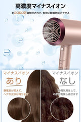 New in September 2022 / Limited Time Release Hair Dryer, Large Airflow, Quick Drying, 1300 W, Negative Ion, Constant Temperature of 57C, 3 Levels Adjustable, Foldable, Lightweight, Includes 2 Types of Nozzles, For Household/Hair Salon/Travel Gift (Gold)