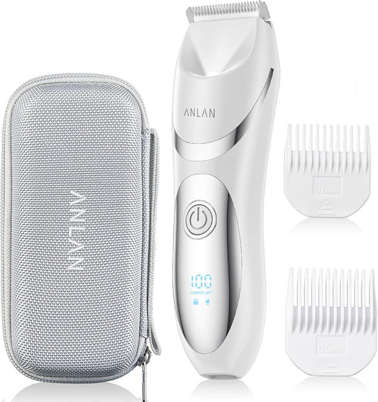 ANLAN 2023 Innovative Model Women's Shaver, IPX7 Waterproof, Electric Clipper, Electric Shaver, For All Body, Waste Hair Treatment, Men's Shaver, Delicate Zone, USB Rechargeable, LED Light, Locking Function, Wet and Dry Use, Christmas, Birthday, Gift