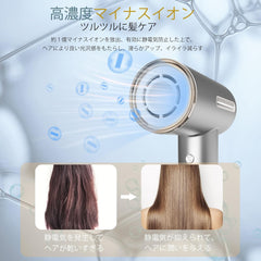 MIENOW Hair Dryer Negative Ion Dryer, Brushless Motor, Large Airflow, Fast Drying Hair, Constant Temperature Dryer, Black, PSE Certified, Display Controlled, Japanese Instruction Included (English Language Not Guaranteed)