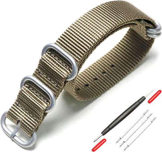 Watch Band for NATO Type, Watch Band, Nylon, Replacement Strap, 0.7 inches (18 mm), 0.8 inches (20 mm), 0.9 inches (22 mm), 0.9 inches (24 mm), Premium Nylon, Replacement Strap (Replacement Tool, Spring Bars Included)