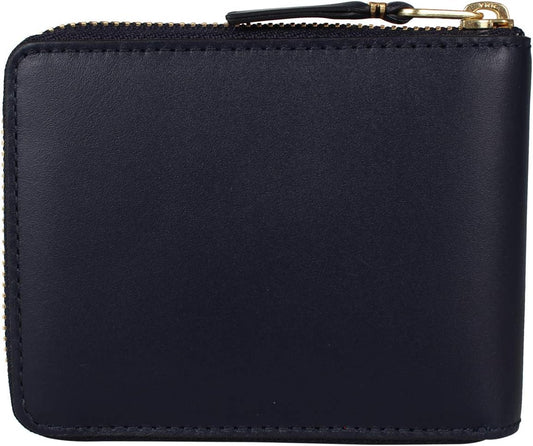 Comme des Garcons SA7100 Bifold Wallet, Round Zipper, Classic, Navy, navy