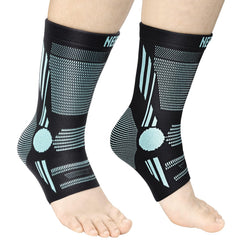 NEENCA Ankle Supporter Compression Socks for Sports Compression Arch Supporter Sole of Foot Arch of Climbing Daily Life Unisex Set of 2 (L, Blue)