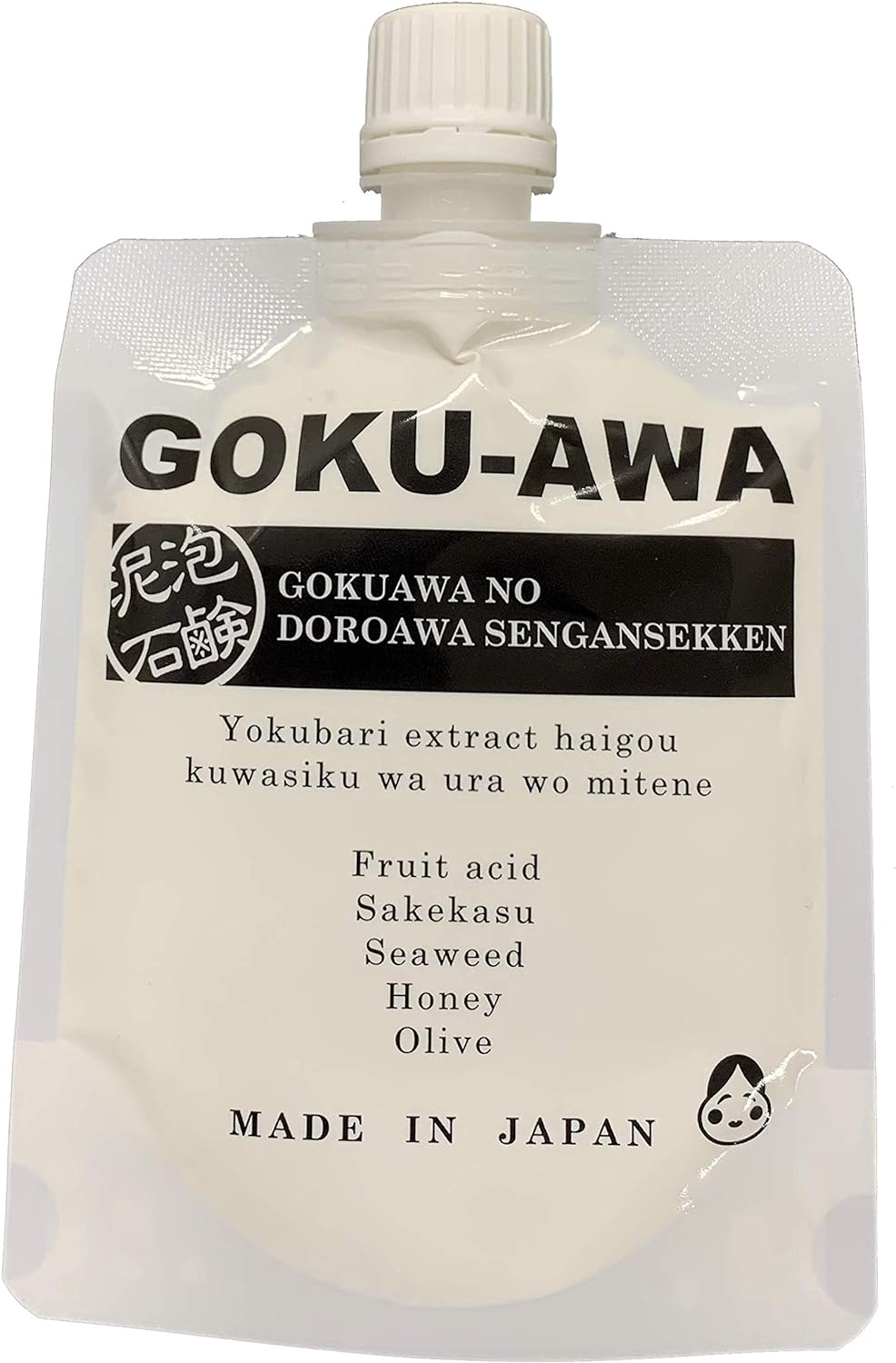 STAY FREE GOKU-AWA Ultra Foaming Facial Wash Soap, Gasoul, Human Stem Cells, Liquor Koji Extract, Fruit Acid, Liquor Lees, Honey   Moisturizing Ingredients Formulated 4.6 oz (130 g) (1)